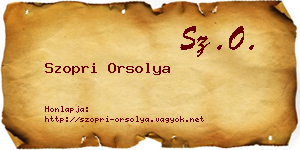 Szopri Orsolya névjegykártya